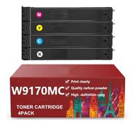 Cartucho de tóner de Repuesto W9170MC, W9171MC, W9172MC y W9173MC Compatible con impresoras HP MFP E87770dn, E87760dn, E87750dn, E87740dn, E87770z, E87760z, E87750z y E87740z,Set-with Chip