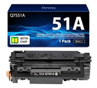 Cartucho de tóner negro de alto rendimiento 51A Q7551A con HP Laserjet P3005 P3005D P3005N P3005DN P3005X M3035 M3035XS M3027 M3027X MFP Series, 1 paquete