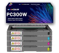 Cartucho de tóner PC300W MC250FW Cartuchos de tóner de alto rendimiento 408340 408341 408342 408343 Juego de tóner compatible con Ricoh PC300W PC301W PC311W MC250FW MC250FWB Impresora,4Color-1Pack