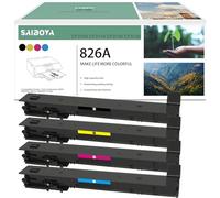Cartucho de tóner remanufacturado 826A CF310A CF311A CF313A CF312A de repuesto con impresora HP Color Enterprise M855 M855xh M855X+ Series (negro, cian, magenta, amarillo)