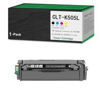 Cartucho de tóner remanufacturado CLT-K505L CLT-C505L CLT-M505L CLT-Y505L para impresoras láser Samsung Proxpress SL-C2620DW SL-C2670FW SL-CC2680FX (Negro/Cian/Magenta/Amarillo),Black-1Pack
