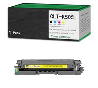 Cartucho de tóner remanufacturado CLT-K505L CLT-C505L CLT-M505L CLT-Y505L para impresoras láser Samsung Proxpress SL-C2620DW SL-C2670FW SL-CC2680FX (Negro/Cian/Magenta/Amarillo),Yellow-1Pack