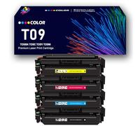 Cartucho de tóner T09 de Alto Rendimiento para Canon TO9BK, TO9C, TO9Y, TO9M. Compatible con impresoras imageCLASS X, C1127iF, MF1127C, LBP1127C, i-SENSYS X, C1127i, C1127iF y C1127P,4Color-1Pack