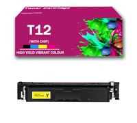 Cartucho de tóner T12 Compatible con impresoras Canon Color ImageCLASS X LBP1333C MF1333C I-SENSYS X C1333i C1333iF C1333P, Alto Rendimiento BK, 7400 páginas (con Chip),Yellow-1Pack