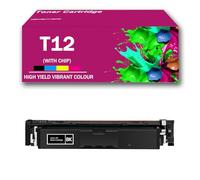 Cartucho de tóner T12 Compatible con impresoras Canon Color ImageCLASS X LBP1333C MF1333C I-SENSYS X C1333i C1333iF C1333P, Alto Rendimiento BK, 7400 páginas (con Chip),Black-1Pack