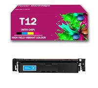Cartucho de tóner T12 Compatible con impresoras Canon Color ImageCLASS X LBP1333C MF1333C I-SENSYS X C1333i C1333iF C1333P, Alto Rendimiento BK, 7400 páginas (con Chip),Cyan-1Pack