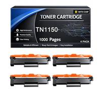Cartucho de Tóner TN1150 Compatible con Brother TN 1150 TN1150 | para Impresoras DCP-L1640W DCP-L1642W DCP-L1660W DCP-L1640WXL DCP-L1642WXL HL-L1240W HL-L1242W HL-L1242WXL,Black-4pack
