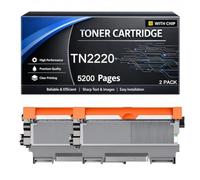 Cartucho de Tóner TN2220 Compatible con Brother TN 2220 TN2210 5200 Páginas para Impresoras HL-2130 2240 2240D 2250DN 2270DW 7360N 7055 7055W 7060D 7070DW MFC-7360N FAX-2840,Black-2pack