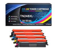 Cartucho de Tóner TN248XL con Chip Compatible para Brother TN 248XL TN248 para MFC-L3740CDWE MFC-L3760CDW HL-L3240CDW HL-L3220CWE DCP-L3560CDW MFC-L8390CDW DCP-L3520CDWE Impresoras,K/C/M/Y-4pack