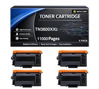 Cartucho de tóner TN3600XXL compatible con impresoras Brother TN 3600XXL TN3600 11000 páginas para HL-L5210DN HL-L5210DW HL-L5215DN HL-L6210DW HL-L6410DN HL-L6415DN MFC-L5715DN MFC-L6710DW. Negro