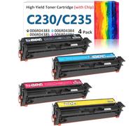 Cartucho de tóner Xerox C235 C230 (con Chip), Repuesto 006R04383 006R04384 006R04385 006R04386 Compatible con Xerox C235DN/C230DNI Color Multifuncional Cartucho de Tinta de Alto Rendimiento (Paquete