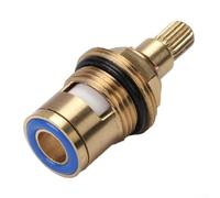 Cartucho de válvula de grifo de cerámica G1/2 de 20 dientes, pieza de reparación de grifo de cuarto de vuelta, para cocina, baño, fregadero, mezclador, deja de gotear cobre (el azul se abre suavemente