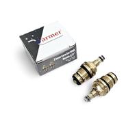 Cartucho de válvula de grifo de latón de repuesto para grifos de doble mango caliente y frío de 15 dientes de 1/2 pulgada