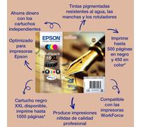 Epson C13T16314012 - Cartucho de tóner adecuado para WF2010, color negro, paquete estándar, XL válido para los modelos WF-2010W, WF-2510WF y otros, XL