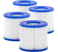 Cartucho Filtro Tamaño VI, Filtro Piscina para Lay-Z-Spa Miami,Palm Springs | Monaco, Vegas e Paris para Bestway 58323 y SaluSpa 90352E, 4 Piezas