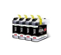 Cartucho LC223XL, Compatible con Brother, CMYK | Juego de cartuchos para impresoras DCP-J4120DW, DCP-J562DW, MFC-J480DW, J680DW y J880DW(4pcs black)
