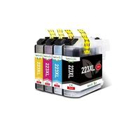 Cartucho LC223XL, Compatible con Brother, CMYK | Juego de cartuchos para impresoras DCP-J4120DW, DCP-J562DW, MFC-J480DW, J680DW y J880DW(4pcs (1set))