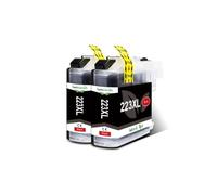 Cartucho LC223XL, Compatible con Brother, CMYK | Juego de cartuchos para impresoras DCP-J4120DW, DCP-J562DW, MFC-J480DW, J680DW y J880DW(2pcs black)