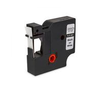 MediaRange - Cartucho de Etiquetas de plástico para Dymo® D1/45013/S0720530, Adhesivo Permanente, 12 mm, 7 m, Laminado, Color Negro sobre Blanco