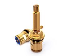 Cartucho para grifo, cartucho de disco cerámico de latón, válvula de grifo de repuesto, cuarto de vuelta, G3/4" x 65 mm x 10 mm de longitud de estría, 20 dientes (RR-75MM)