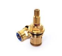 Cartucho para grifo, cartucho de disco cerámico de latón, válvula de grifo de repuesto, cuarto de vuelta, G3/4" x 65 mm x 10 mm de longitud de estría, 20 dientes (KK-55MM)