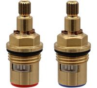 Cartucho para grifo, válvula de latón, Faucet Cartridge Ceramic Disc Valve 1/2 Inch 50mm Length 20 Teeth 7.6mm Spline Multicolor(Red+blue)
