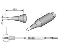 JBC Punta de soldadura Serie C245, forma redonda, C245903/Ø 1,0 mm, recta C245903 (cartucho de soldadura, cartucho de soldadura, punta de loet, cartucho de loet 2245 2045, sin plomo)