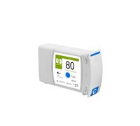 Cartucho Tinta BFHH 80 Compatible con HP DesignJet 1050C 1055CM | Impresión Gran Formato, Tinta Dye, Salida Fluida, Tanque Recambio, Color Preciso(C)