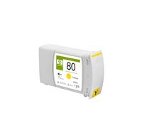 Cartucho Tinta BFHH 80 Compatible con HP DesignJet 1050C 1055CM | Impresión Gran Formato, Tinta Dye, Salida Fluida, Tanque Recambio, Color Preciso(Y)