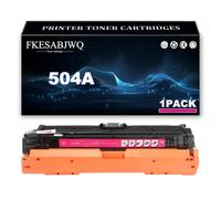Cartucho Tóner 504A para HP CP3525 CP3525N CP3525DN CP3525X CM3530 CM3530TS | Alto Rendimiento CE250A CE251A CE253A CE252A Cartuchos Tóner Repuesto,Magenta-1 Pack