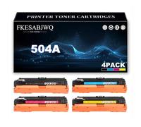 Cartucho Tóner 504A para HP CP3525 CP3525N CP3525DN CP3525X CM3530 CM3530TS | Alto Rendimiento CE250A CE251A CE253A CE252A Cartuchos Tóner Repuesto,4 Colors-1 Pack