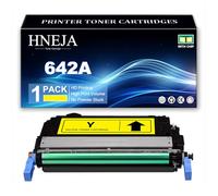 Cartucho Tóner 642A, Cartuchos Tóner Compatibles CB400A CB401A CB403A CB402A para HP CP4005 CP4005n CP4005dn Impresoras,Yellow-1 Pack