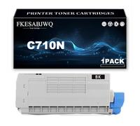 Cartucho Tóner C710N, Compatible 44318608 44318607 44318606 44318605 | para OKI C710N C710DN C710DTN C711N C711DN C711DTN Impresoras,Black-1 Pack