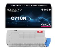 Cartucho Tóner C710N, Compatible 44318608 44318607 44318606 44318605 | para OKI C710N C710DN C710DTN C711N C711DN C711DTN Impresoras,Magenta-1 Pack