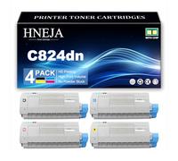 Cartucho Tóner C824dn, Cartuchos Tóner Compatibles 46861308 46861307 46861306 46861305 para Oki C824n C824dn C834nw C834dnw C835dnw C835dnwt C844dnw Impresoras,4 Colors-1 Pack