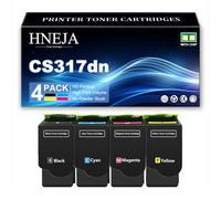 Cartucho Tóner Compatible para Lexmark CS317dn CX317dn CS417dn CX417de | Cartuchos Tóner 71B20K0 71B20C0 71B20Y0 71B20M0, Compatibles Impresoras CS517de CX517de,4 Colors-1 Pack