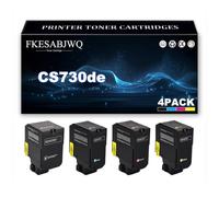 Cartucho Tóner Compatible para Lexmark CS730de CS735de CX730de CX735adse | Cartuchos Tóner 71C20K0 71C20C0 71C20M0 71C20Y0 Compatibles CX737adzse,4 Colors-1 Pack