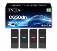 Cartucho Tóner Compatible para Oki C650dn Impresora | Alto Rendimiento 9006130 9006127 9006128 9006129 Cartuchos Tóner Repuesto,4 Colors-1 Pack