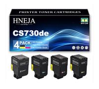 Cartucho Tóner CS730de, Compatible 71C20K0 71C20C0 71C20M0 71C20Y0 | para Lexmark CS730de CX730de CS735de CX735adse CX737adzse Impresora,4 Colors-1 Pack