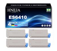 Cartucho Tóner ES6410, Compatible Cartuchos Tóner 44315320 44315319 44315318 44315317 para Oki ES6410 Impresoras,4 Colors-1 Pack