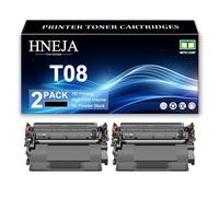 Cartucho Tóner T08, Cartuchos Tóner Compatibles 3010C005AA para Canon ImageCLASS X LBP1238 LBP1238 II MF1238 MF1238 II Impresoras,Black-2 Pack
