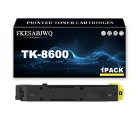 Cartucho Tóner TK-8600 para Kyocera FS-C8600DN FS-C8650DN Impresoras | Cartuchos Tóner Alto Rendimiento TK-8600K TK-8600C TK-8600M TK-8600Y,Yellow-1 Pack