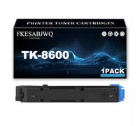 Cartucho Tóner TK-8600 para Kyocera FS-C8600DN FS-C8650DN Impresoras | Cartuchos Tóner Alto Rendimiento TK-8600K TK-8600C TK-8600M TK-8600Y,Cyan-1 Pack