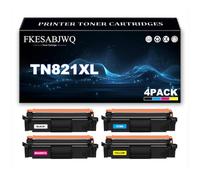Cartucho Tóner TN821XL para Brother HL-L9470CDN HL-L9430CDN MFC-L9670CDN | Cartuchos Tóner TN821XLBK TN821XLC TN821XLM TN821XLY Compatibles MFC-L9630CDN,4 Colors-1 Pack