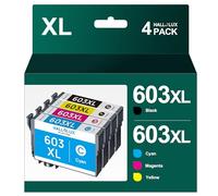 Cartuchos 603XL compatibles con 603 603 XL Epson Cartuchos de impresora para Epson Expression Home XP-3100 XP-4100 XP-4105 XP-2100 XP-2105 XP-3105 Workforce WF-2830 WF-2850 WF-2810 WF-2835, 4 unidades
