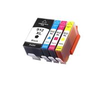 Cartuchos 912XL 4 uds, Compatible con HP, OfficeJet | Set negro cian magenta amarillo for series 8010 8012 8013 8014 8015 8017 8018 8020 8025(Set-A)