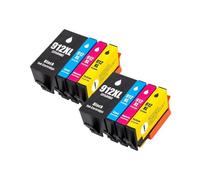 Cartuchos 912XL 4 uds, Compatible con HP, OfficeJet | Set negro cian magenta amarillo for series 8010 8012 8013 8014 8015 8017 8018 8020 8025(2 set-B)