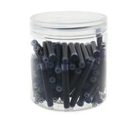Cartuchos con suministro de 100 unidades para rutina, azul y negro | Suministro a granel de cartuchos individuales, contenedor con tapa para recuperación, reemplazo listo para escribir