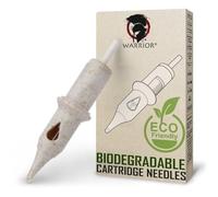 Cartuchos de agujas de tatuaje biodegradables WARRIOR Cartridge Needles ecológico Revestimiento redondo 20 piezas PMU Maquillaje permanente desechable de acero quirúrgico japonés (0.30mm-1003RL)