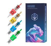 Cartuchos de agujas para tatuajes POSEIDON 20 piezas con cartuchos de seguridad de membrana desechables # 12 Cartucho estándar redondo para tatuaje de tatuadores (1205RL)